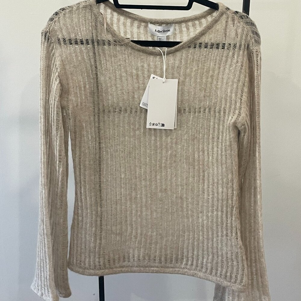 & Other Stories Cream NWT Sheer Sweater - Cream